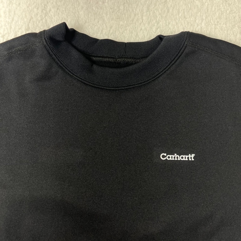 Carhartt Heavyweight Thermal Polyester Crewneck Top Black Men's Size S VTG NWT - Picture 5 of 15
